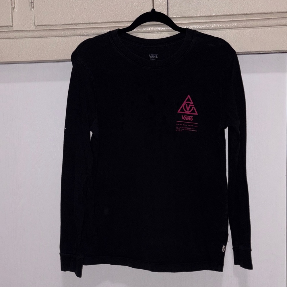 Vans Black Long Sleeve with Pink Graphic
